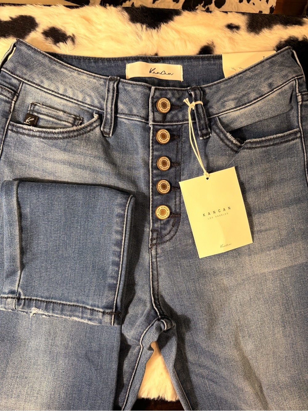 KanCan High-Rise Light Blue Button-Fly Jeans